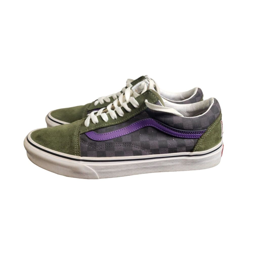 VANS Old Skool OTW Rally Men's Size 10 Checkered Purple Yellow Lichen Green Lace